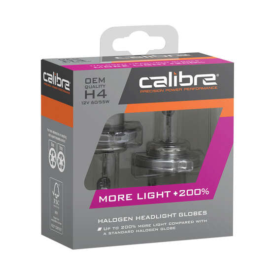 Calibre Plus 200 Headlight Globes - H4, 12V 60/55W, CA200H4